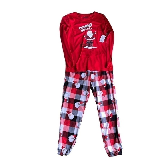 Kohl's Other - Women’s Christmas Plaid Santa Pajama Set Size Medium Long Brand New With Tags